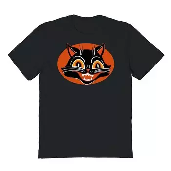 Мужская футболка с рисунком Black Cat Halloween Licensed Character, черный
