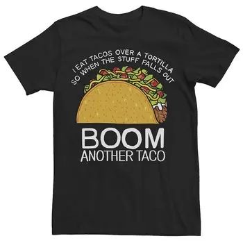 Мужская футболка с рисунком Boom Another Taco Portrait Licensed Character, черный