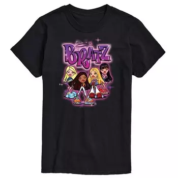 Мужская футболка с рисунком Bratz Doll Group Licensed Character, черный