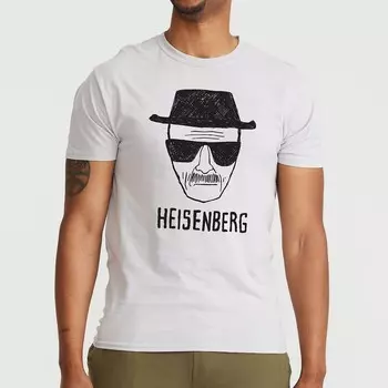 Мужская футболка с рисунком Breaking Bad Heisenberg Sketch Licensed Character, белый
