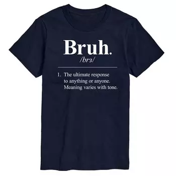 Мужская футболка с рисунком Bruh Definition Licensed Character, темно-синий