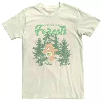 Мужская футболка с рисунком Care Bears Forest Friend Bear «Забота о наших лесах» Licensed Character