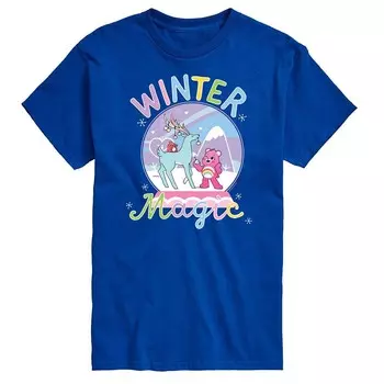 Мужская футболка с рисунком Care Bears Unlock The Magic Winter Magic Licensed Character, синий