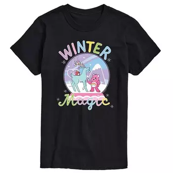Мужская футболка с рисунком Care Bears Unlock The Magic Winter Magic Licensed Character, черный