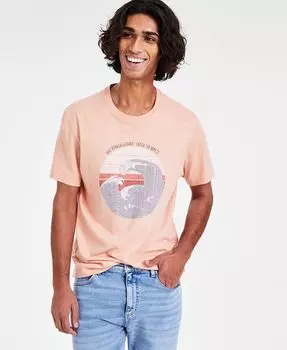 Мужская футболка с рисунком Catch the Waves Sun + Stone, оранжевый