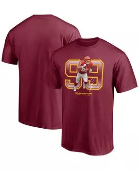 Мужская футболка с рисунком chase young burgundy washington football team powerhouse player Fanatics