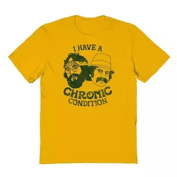 Мужская футболка с рисунком Cheech & Chong Chronic Condition Licensed Character, золотой