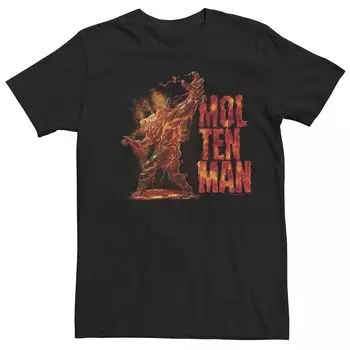 Мужская футболка с рисунком «Человек-паук вдали от дома» Molten Man Word Stack Marvel