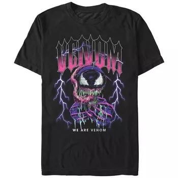 Мужская футболка с рисунком Человека-паука Lightning Venom Licensed Character, черный