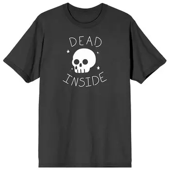 Мужская футболка с рисунком черепа «Dead Inside» на Хэллоуин Licensed Character, черный