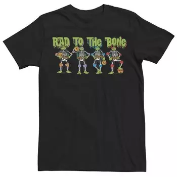 Мужская футболка с рисунком «Черепашки-ниндзя» «Хэллоуин» Rad to the Bone Skeletons Licensed Character, черный