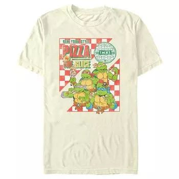 Мужская футболка с рисунком «Черепашки-ниндзя» Pizza By The Slice Licensed Character, цвет Natural