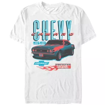 Мужская футболка с рисунком Chevy Camaro American Legend Licensed Character, белый