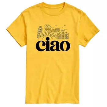Мужская футболка с рисунком Ciao Italy Landmarks Licensed Character, желтый