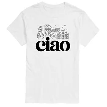 Мужская футболка с рисунком Ciao Italy Landmarks Licensed Character, белый