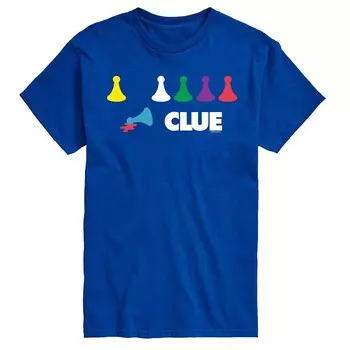 Мужская футболка с рисунком Clue Game Pieces Licensed Character, синий