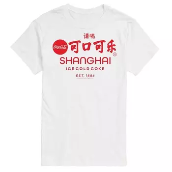 Мужская футболка с рисунком Coca-Cola Shanghai Est 1886 Licensed Character, белый