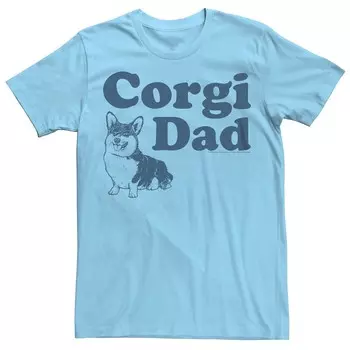 Мужская футболка с рисунком Corgi Dad Dog Lover Licensed Character, цвет Light Blue
