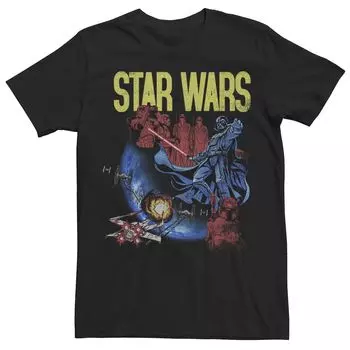 Мужская футболка с рисунком Darth Vader Bad Guys и коллажем Star Wars