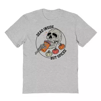 Мужская футболка с рисунком Dead Inside Spiced Halloween Licensed Character, цвет Sport Gray