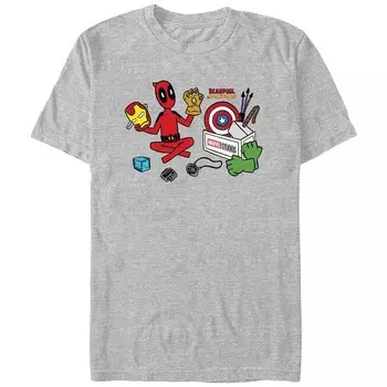 Мужская футболка с рисунком Deadpool And Wolverine Avengers Things Licensed Character, цвет Athletic Heather