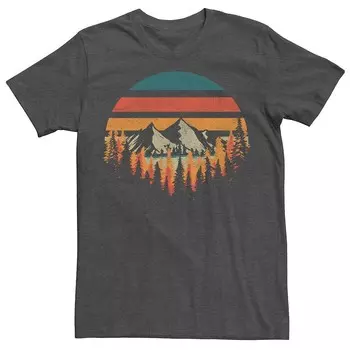 Мужская футболка с рисунком Deeply Wild Forest Mountains Licensed Character, цвет Charcoal Heather