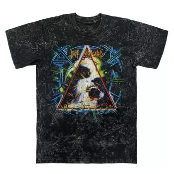 Мужская футболка с рисунком Def Leppard Hysteria Mineral Wash Licensed Character, цвет Black Mineral Wash