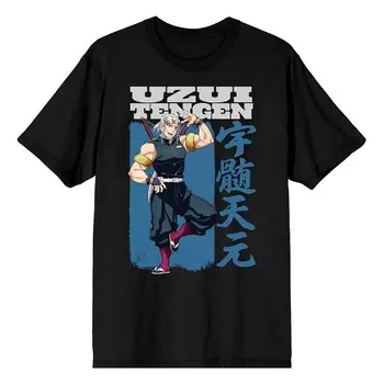 Мужская футболка с рисунком Demon Slayer Uzui Tengen Licensed Character, черный