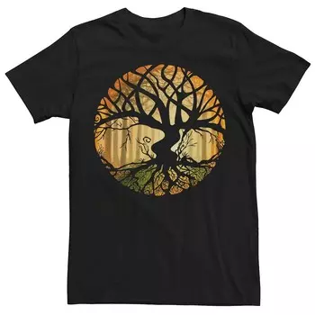 Мужская футболка с рисунком «Дерево и лес» Druid Licensed Character, черный