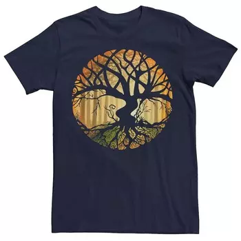 Мужская футболка с рисунком «Дерево и лес» Druid Licensed Character, темно-синий