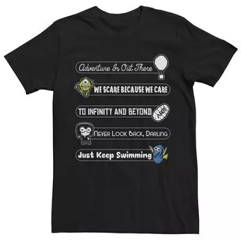 Мужская футболка с рисунком Disney Pixar Iconic Quotes Stack Licensed Character