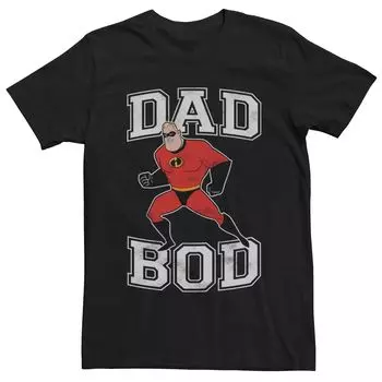 Мужская футболка с рисунком Disney/Pixar Incredibles Dad Bod Licensed Character, черный