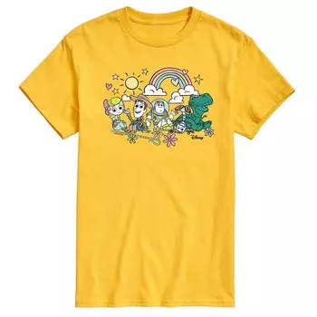 Мужская футболка с рисунком Disney/Pixar's Toy Story 4, сидящая в группе Disney / Pixar, желтый