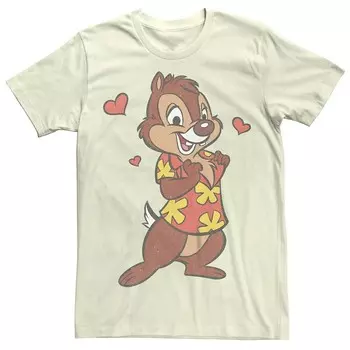 Мужская футболка с рисунком Disney's Chip & Dale In Love Dale, цвет Natural