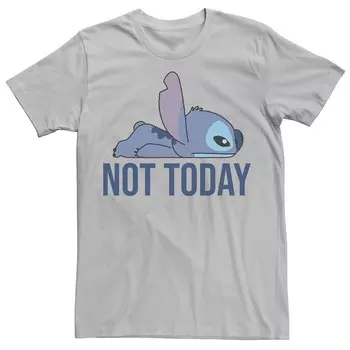 Мужская футболка с рисунком Disney's Lilo & Stitch Not Today Stitch, цвет Silver