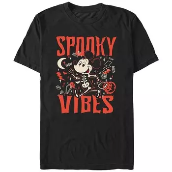 Мужская футболка с рисунком Disney's Mickey Mouse Spooky Vibes, черный