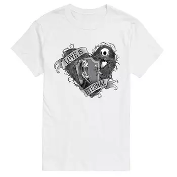 Мужская футболка с рисунком Disney's Nightmare Before Christmas Jack Sally, белый