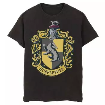 Мужская футболка с рисунком для подростков «Гарри Поттер», мужская футболка с изображением «Гарри Поттера» и «Дом Хаффлпаффа» Harry Potter, черный