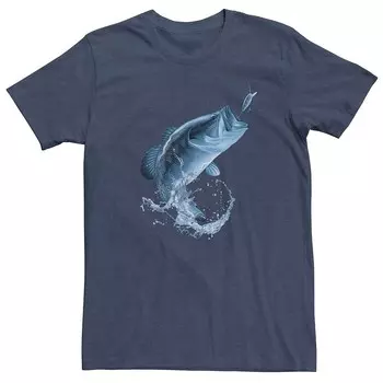 Мужская футболка с рисунком для рыбалки на окуня Licensed Character, цвет Navy Heather