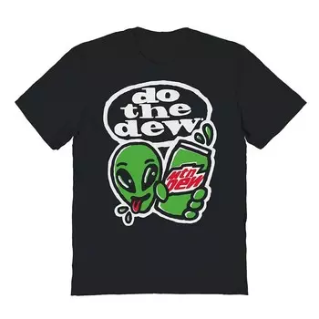 Мужская футболка с рисунком Do The Dew Alien Licensed Character, черный