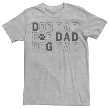 Мужская футболка с рисунком Dog Dad Text Stack Licensed Character, цвет Athletic Heather