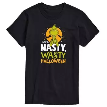 Мужская футболка с рисунком Доктора Сьюза Гринча Nasty Wasty Halloween Licensed Character, черный