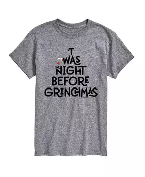 Мужская футболка с рисунком Доктора Сьюза Гринча «Ночь перед Рождеством» AIRWAVES, серый