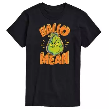 Мужская футболка с рисунком Dr. Seuss Grinch Hallo Mean Licensed Character, черный