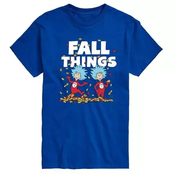 Мужская футболка с рисунком Dr. Seuss Grinch Fall Things Licensed Character, синий