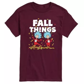 Мужская футболка с рисунком Dr. Seuss Grinch Fall Things Licensed Character, цвет Maroon