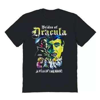 Мужская футболка с рисунком Dracula Pain Horror Licensed Character, черный