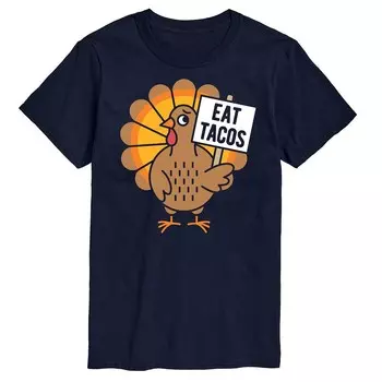Мужская футболка с рисунком Eat Tacos Turkey Licensed Character, темно-синий
