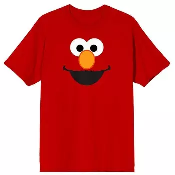 Мужская футболка с рисунком Elmo Face «Улица Сезам» Licensed Character, красный