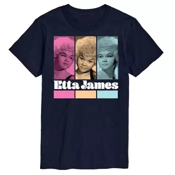 Мужская футболка с рисунком Etta James Licensed Character, темно-синий